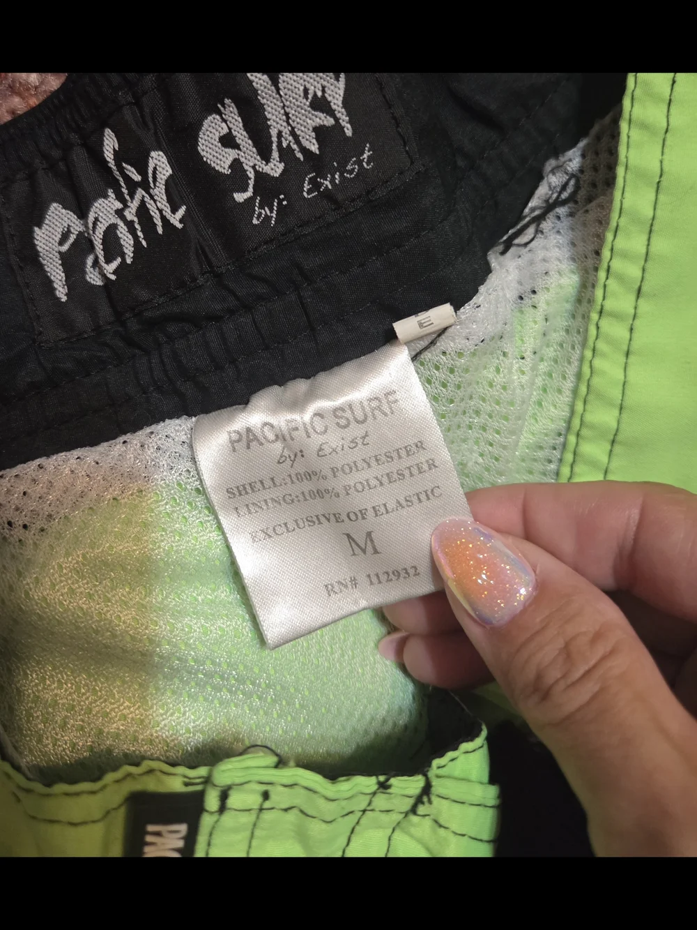 Neon Green Men’s Boardshorts with Side Cargo Pocket